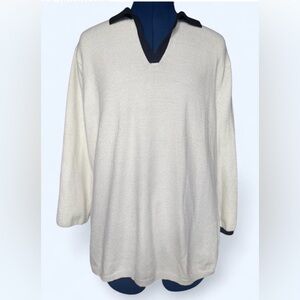 Chic Contrast Collar Knit Pullover Custom Label